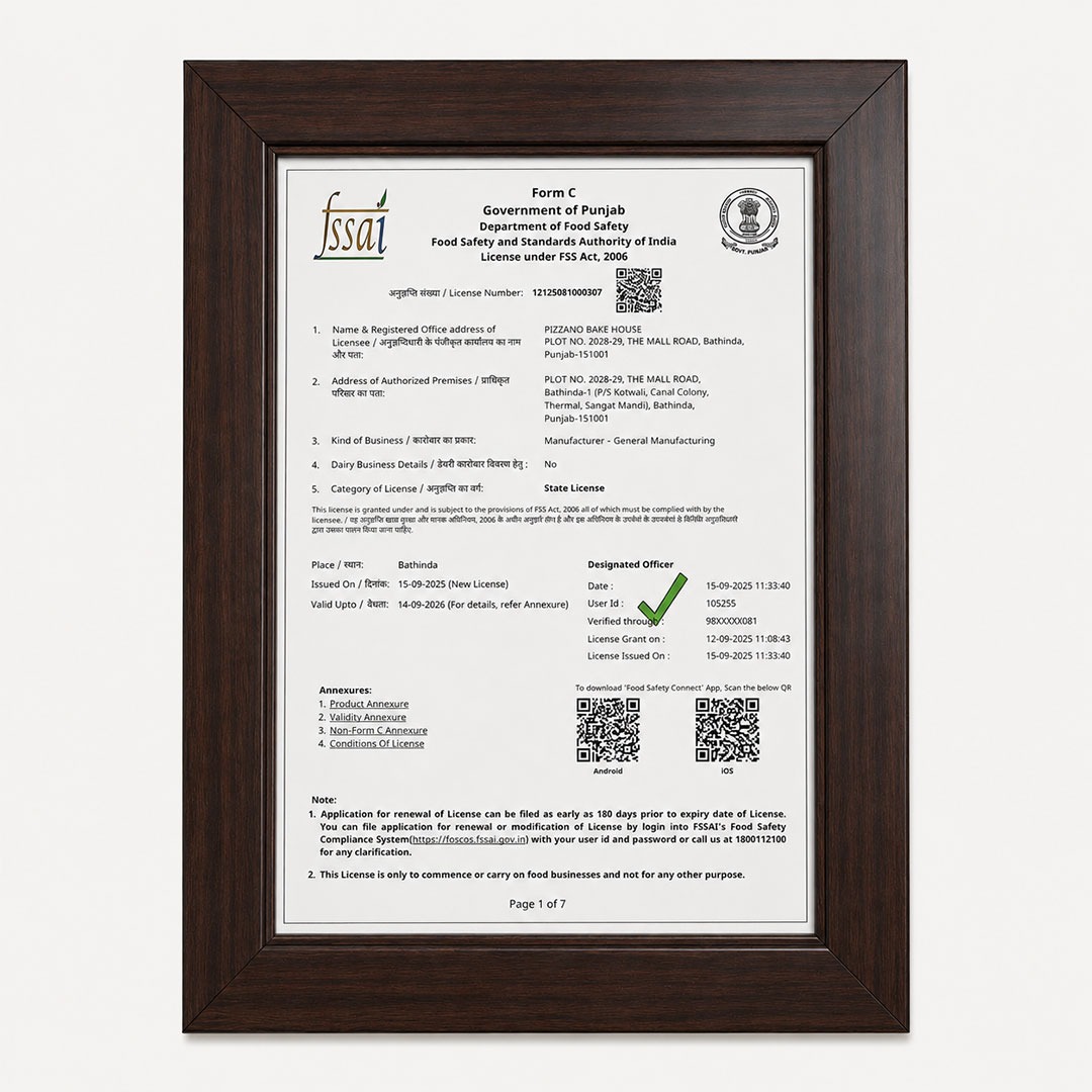 FSSAI Bake House License