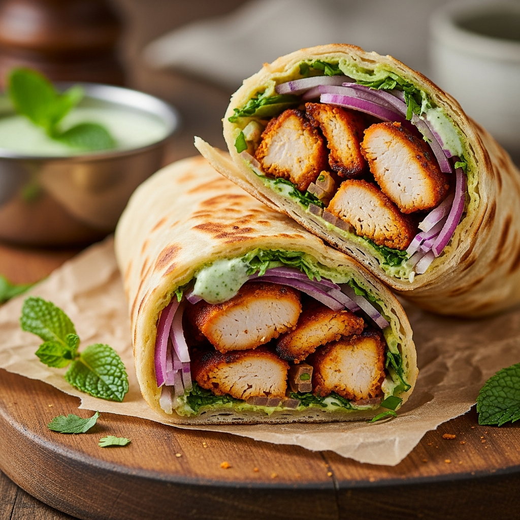 Chilly Chicken Kathi Roll