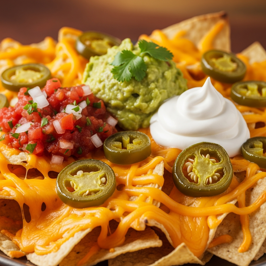 Nachos with Baked Beans & Cheese