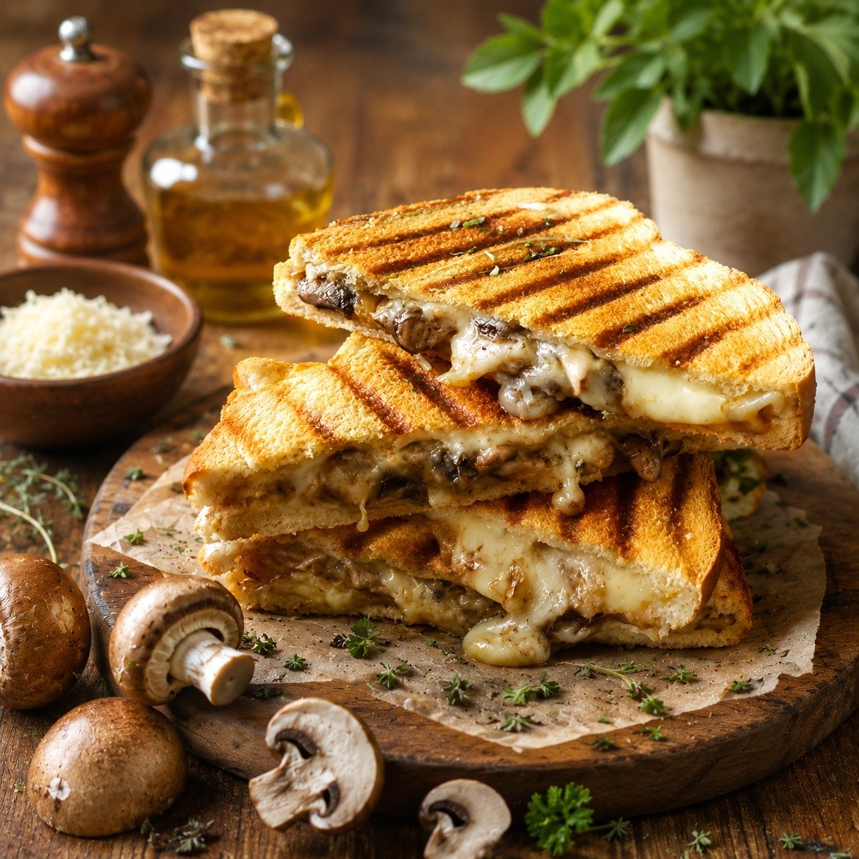 Mushroom Cheese Sandwich