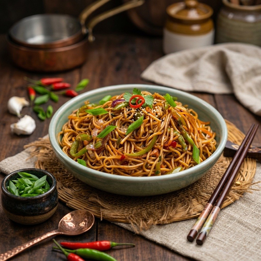 Veg Chilly Garlic Noodles