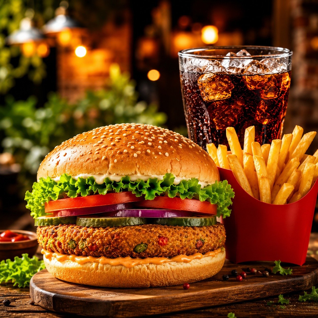 Veggie Burger With Fries + Coke